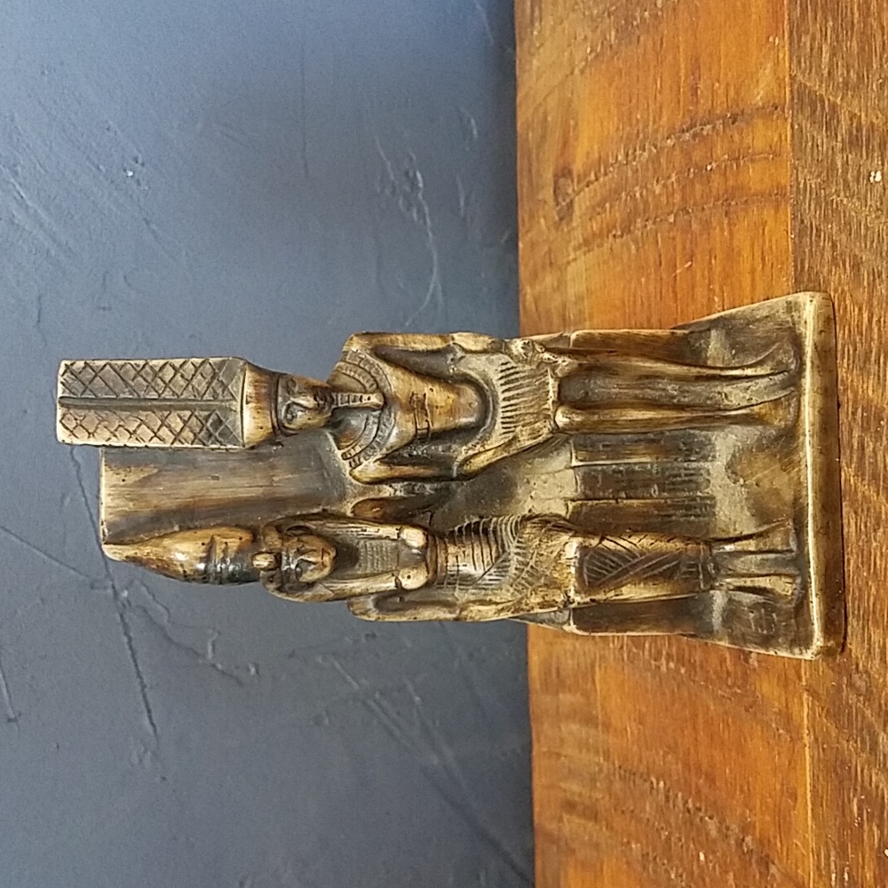 Egyptian Stone Carved God & Goddess Statue